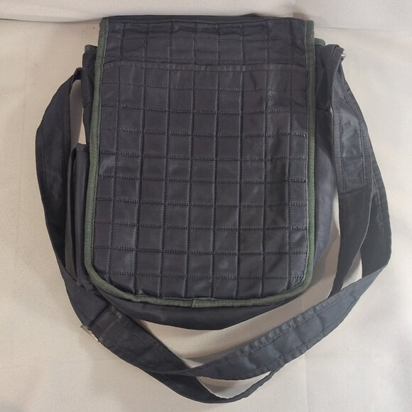 LUG Moped Quilted Crossbody Bag Purse Shoulder Navy Blue Grey Travel Messenger - Picture 5 of 14